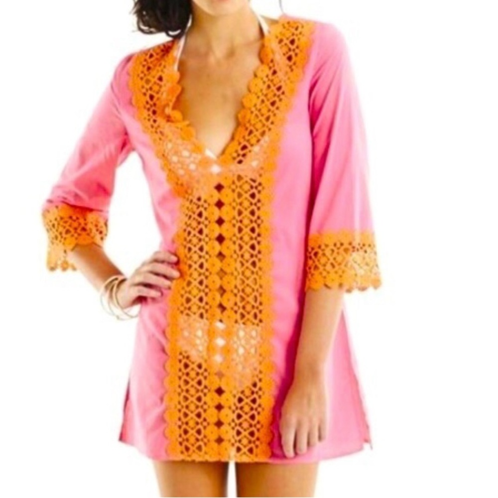 Mud Pie Nora Crochet Tunic Swim Cover-Up